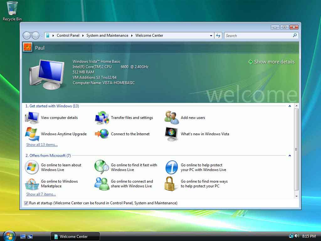 Hotkey Desktop Windows Vista